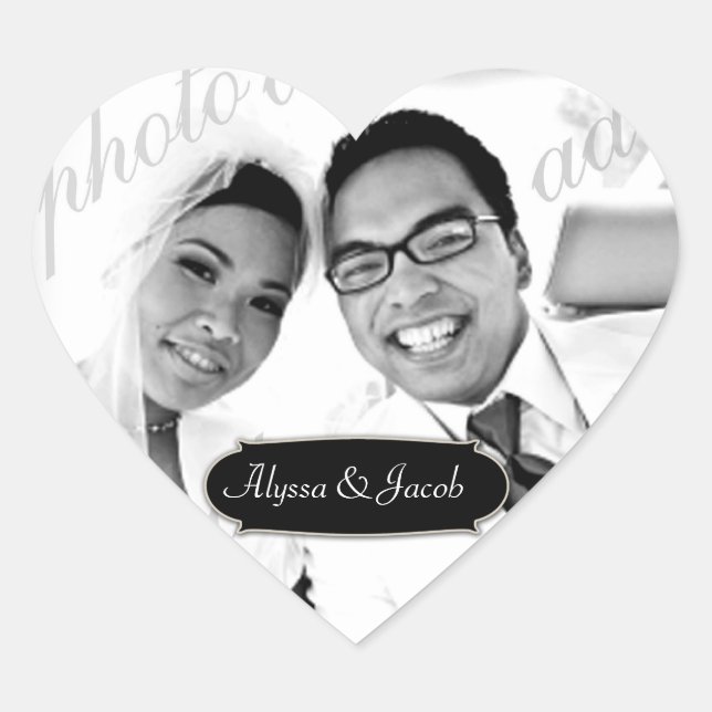 311-Foto-Aufkleber mit individualisierbarer Heart  Herz-Aufkleber (Vorderseite)