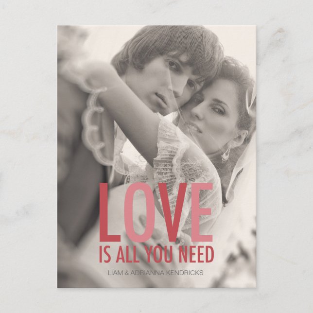 311 Foto Liebe ist alles, was Sie brauchen Red Pin Postkarte (Vorderseite)