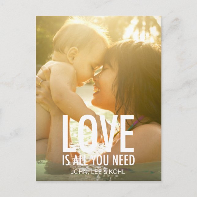 311 Fügen Sie Ihr Foto Liebe ist alles, was Sie br Postkarte (Vorderseite)