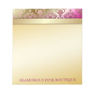 311 Glamour Golden Pink Damask Notizblock