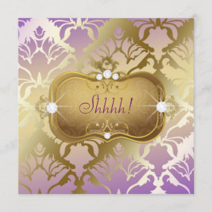 311 Glamour Lilac Damask Überraschung Einladung