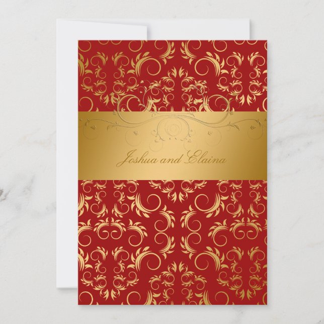 311-Golden diVine| Süßkirschrot Einladung (Vorderseite)