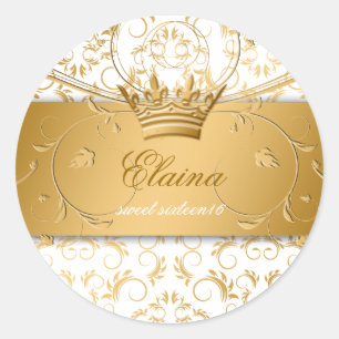 311-Golden erahnen Aufkleber-Weiß-Freude Runder Aufkleber