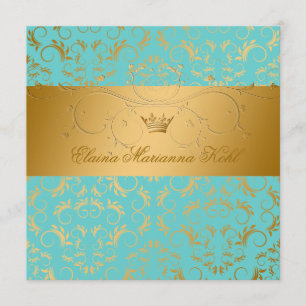 311-Golden erahnen Türkis-Begeisterungs-Bonbon 16 Einladung