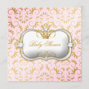 311 goldene göttliche rosa Babyparty Ciao Bella Einladung