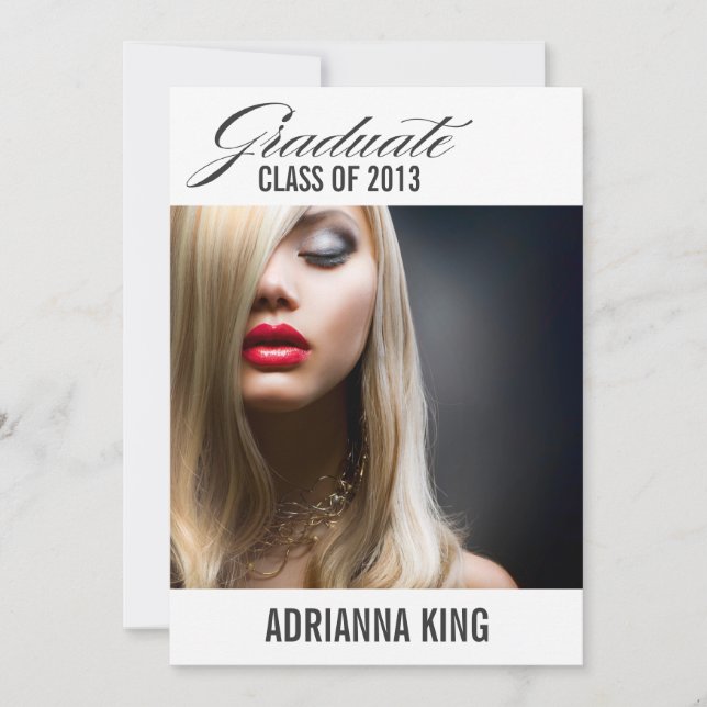 311 Graduierte Ankündigung Kohle Grau Text (Vorderseite)