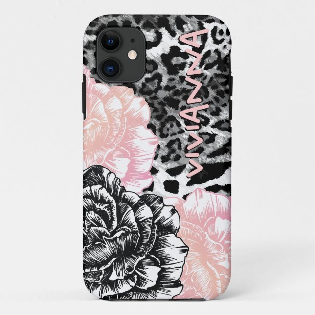 311 iPhone 5 flippiges Leopard-Rosa Le Plush Fleur Case-Mate iPhone Hülle (Rückseite)