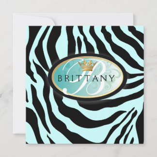 311-Iridescent Zebra - Türkis-Einladung Einladung