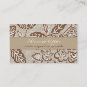 311 KHAKI BLUMEN VINTAGE VISITENKARTE