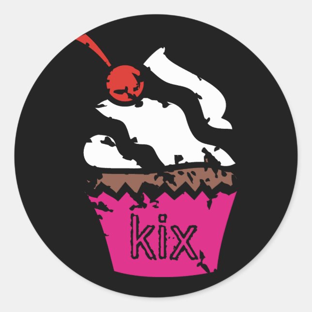 311-Kickin' Cupcake Runder Aufkleber (Vorderseite)