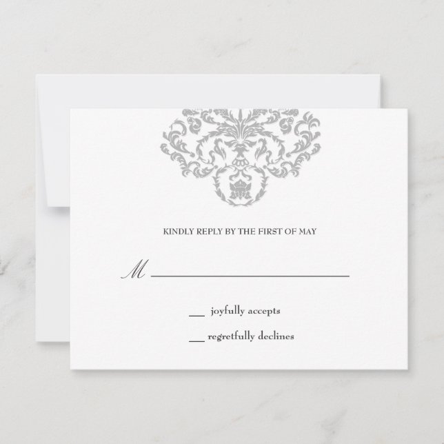 311-Klassische graue autische Mile RSVP Karte (Vorderseite)