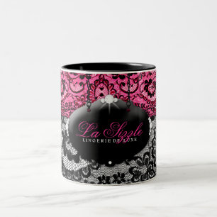 311-Lace De Luxe - rosa Diamanten Zweifarbige Tasse