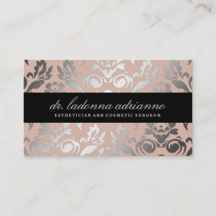 311 Ladonna Damast-pfirsichfarbenes Rosa Visitenkarte