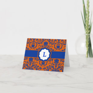 311-Lauren Damask Royal Blue Dankeskarte