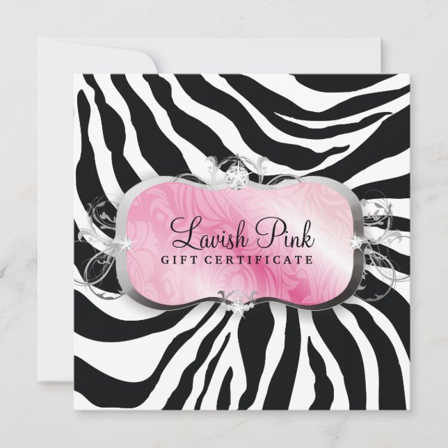 311 Lavisch Pink Platter Zebra Geschenkgutschein (Vorderseite)