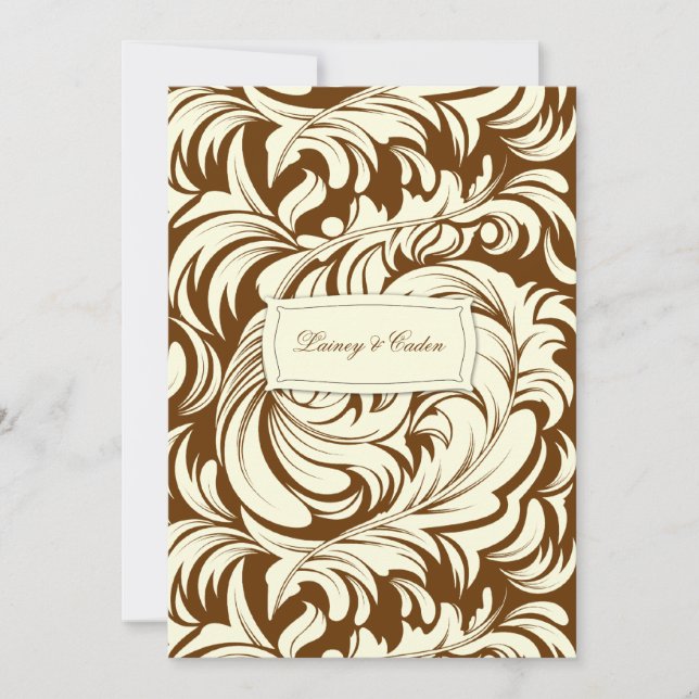 311-Lavishly Lainey Cream & Brown Einladung (Vorderseite)
