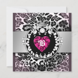 311-Leopard-Tique Königin des Herzens Süß 16 Einladung
