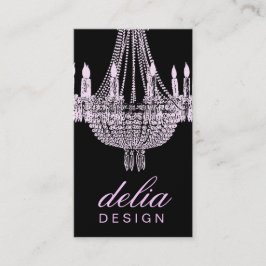 311 Leuchter-schicke rosa u. schwarze Perle Visitenkarte