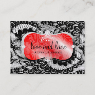 311 Love Lace Rote Platte Metallisches Papier Visitenkarte