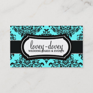 311 Lovey Dovey Damask Türkis Blue Visitenkarte