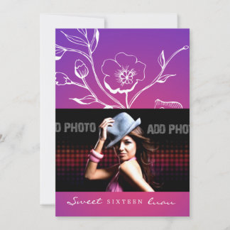 311-Lush Lila Radiance 16 . Geburtstag Einladung