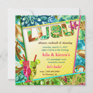 311-Lushious Luau Einladung Linen