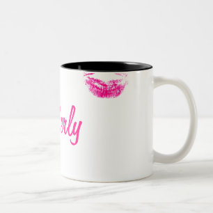 311 lustiges Imitat-Lippenstift-Impressum Zweifarbige Tasse