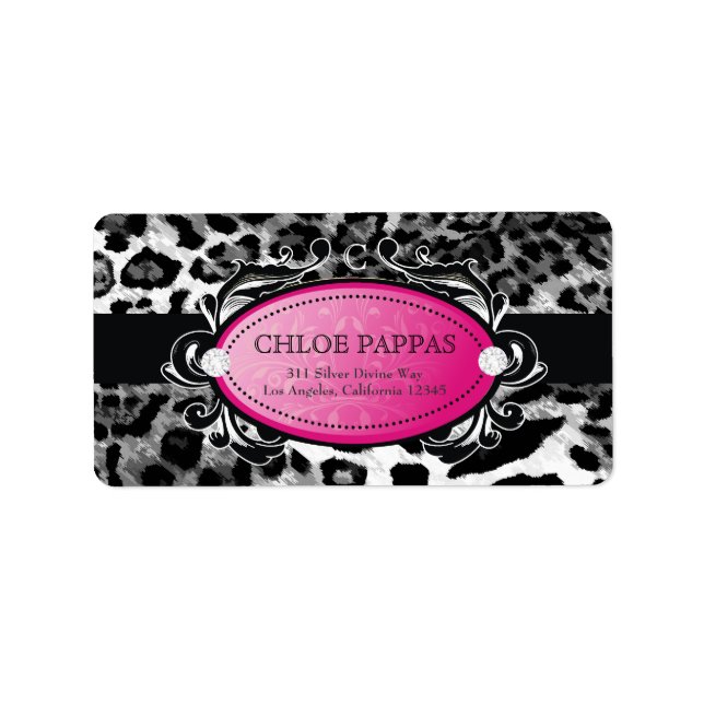 311-Luxurious Leopard Label Adressaufkleber (Vorne)