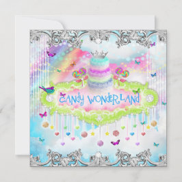 311 Magical Candy Wonderland Silver Trim Einladung
