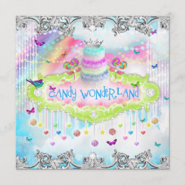 311 Magical Candy Wonderland Silver Trim Einladung