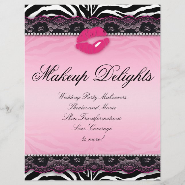 311 Makeup Flyer Friseur Salon Zebra Lips Spitzen  (Vorne)