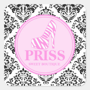 311 Miss Priss Zebra Heel Quadratischer Aufkleber