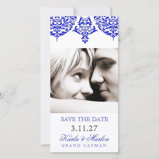 311 Mo Cherie Damask The New Blue Save the Date (Vorderseite)