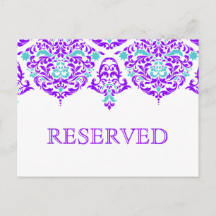 311 Mon Cherie Damask Plum Aqua Postkarte