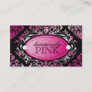 311 Monogramm aus luxuriös rosa Damask Visitenkarte