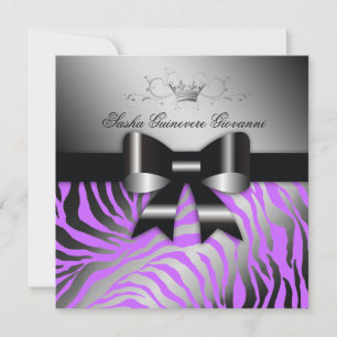 311-Night Zebra Shimmer Elektrisch Lila  Süß 16 Einladung