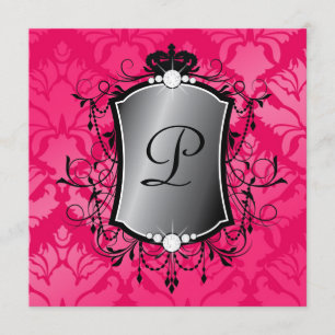 311 Ooh La Pink Damask Fabulous 40 Einladung