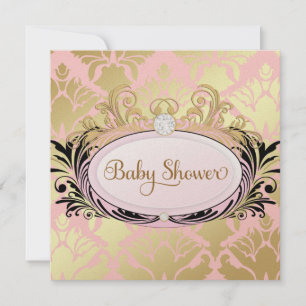 311 Opulent Pink Baby Dusche Premium Shiny Paper Einladung