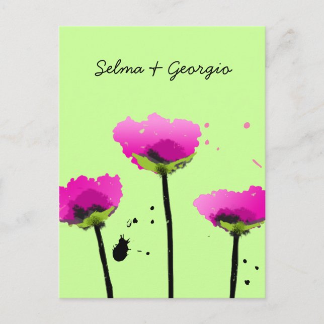 311-PASSIONATE POPPY | SCRIPT LIMON EINLADUNGSPOSTKARTE (Vorderseite)
