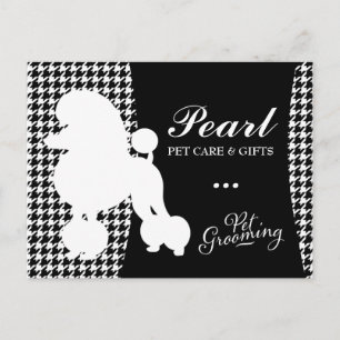 311 Pearl the Poodle Pet Grooming Hahnentrittmuste Postkarte
