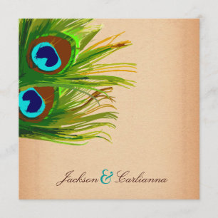 311-Pfauenfresser-Vintager Hintergrund Einladung