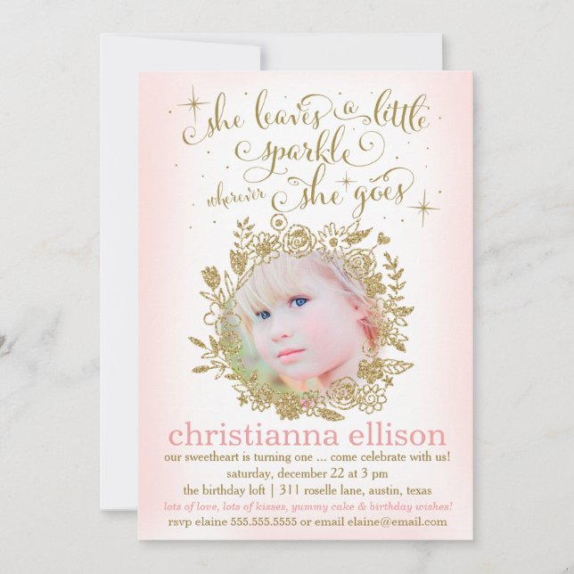 311 Pfirsich, die sie  ein wenig spärliche Flora Einladung (Vorderseite)