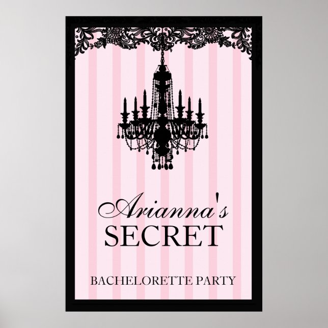 311 Pink Striped Boutique Bridal Poster (Vorne)