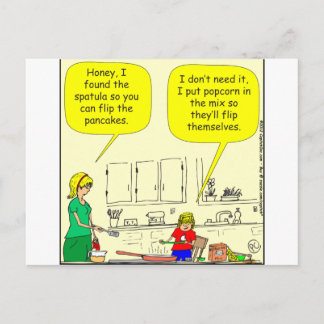 311 Popcorn Pancakes Cartoon Postkarte