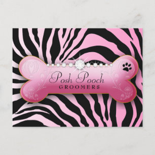 311 Posh Pooch Pink Zebra Postkarte