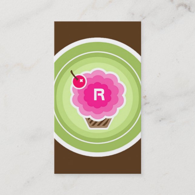 311 REGENBOGEN-KUCHEN-MONOGRAMM-VISITENKARTE VISITENKARTE (Vorderseite)