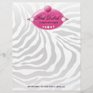 311 rosa Delish tiefrosa Zebra-Briefkopf Briefkopf
