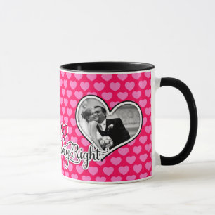 311 rosa Herz-Tasse Frau-Always Right Custom Foto Tasse