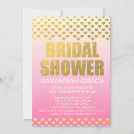 311 Rosa Ombre Brautparty Herzen Einladung