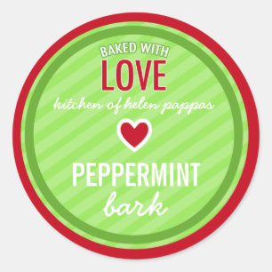 311 Roter Grünstreifen gebacken mit Liebe hausgema Runder Aufkleber